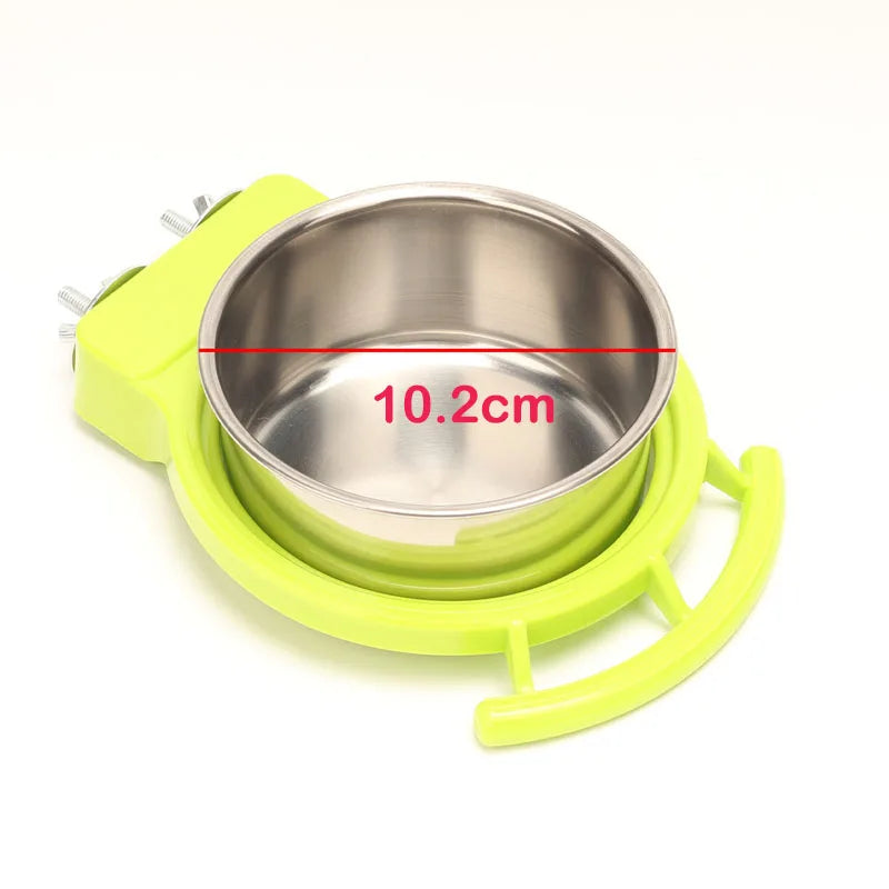 Hanging Stainless Steel Bird Bowl – Food & Water Feeder for Parrots & Cage Birds