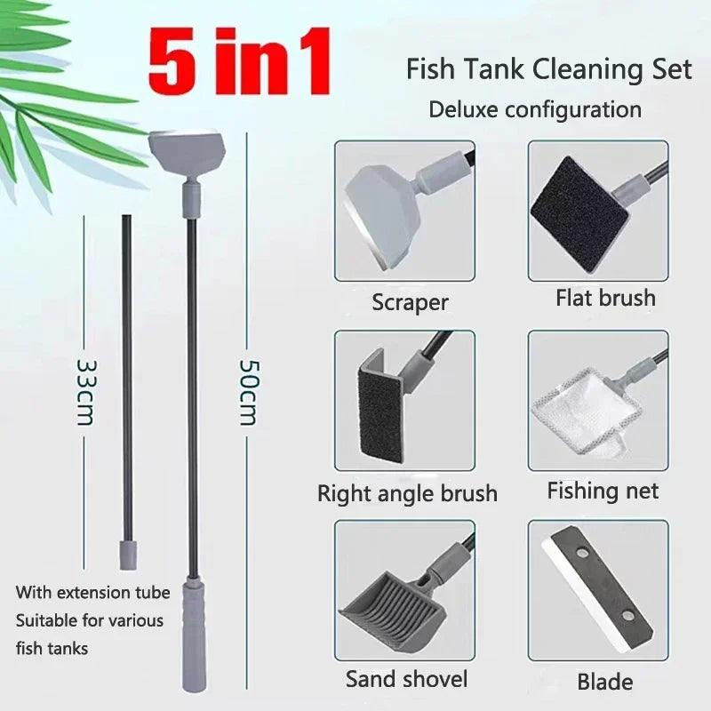 Fish Tank Maintenance Kit – Aquarium Net, Scraper & Cleaning Sponge Set