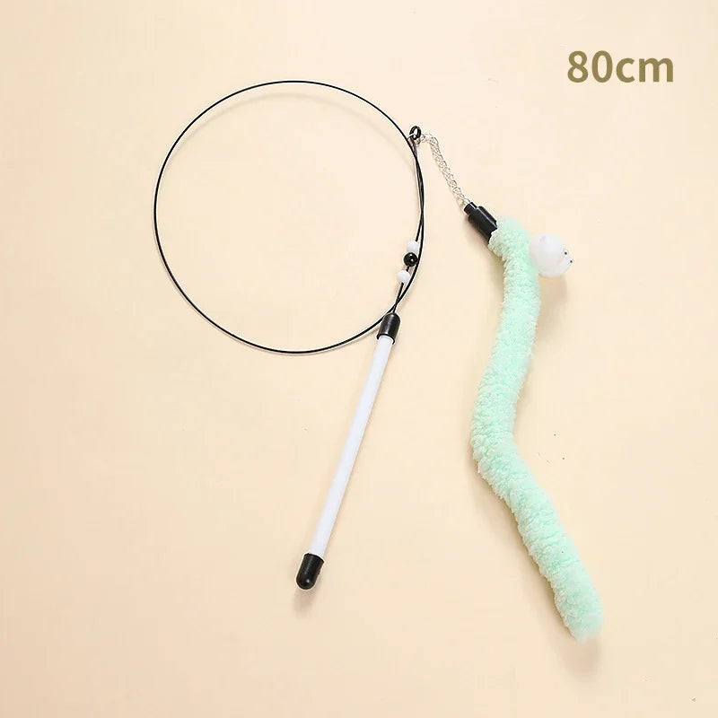 Cat Feather Teaser – Extendable Play Wand with Bell for Exercise & Fun