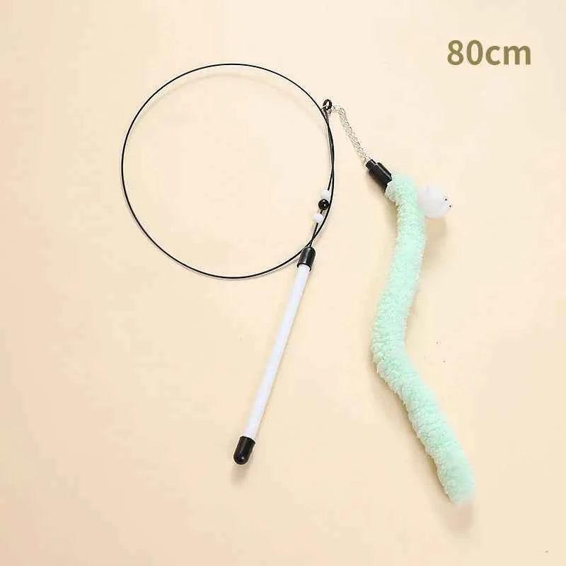 Cat Feather Teaser – Extendable Play Wand with Bell for Exercise & Fun