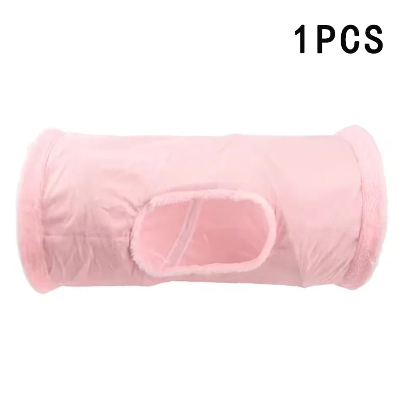 Pet Cat Plush Tunnel Foldable Suede Channel Toy for Self Entertainment and Relaxation Cat Toy Suitable for Cats to Play at Home