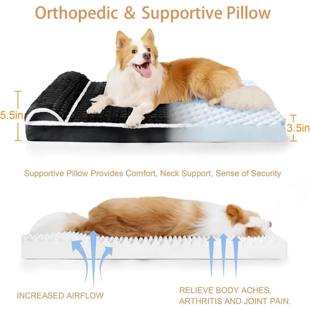 XL Dog Bed with Washable Cover – Comfortable Waterproof Orthopedic Pet Bed