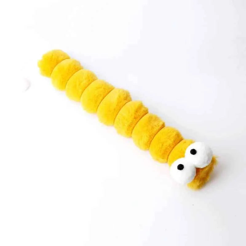 Cat Plush Chew Toy Plush Cushion Caterpillar Catnip Companionship Kitten Toy Cat Teaser Stick Interactive Cat Toy Supplies