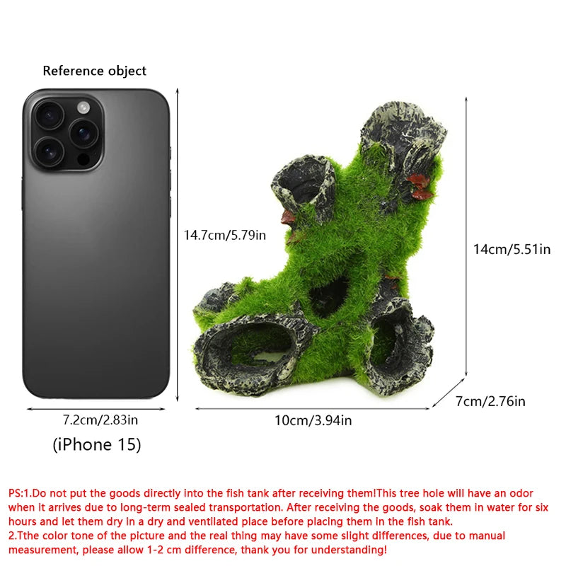 1PC Aquarium Tree Trunk Resin for Fish Tank Decoration for Hiding Shrimp and Fish Landscape Rock Hiding Cave Tree Decoration