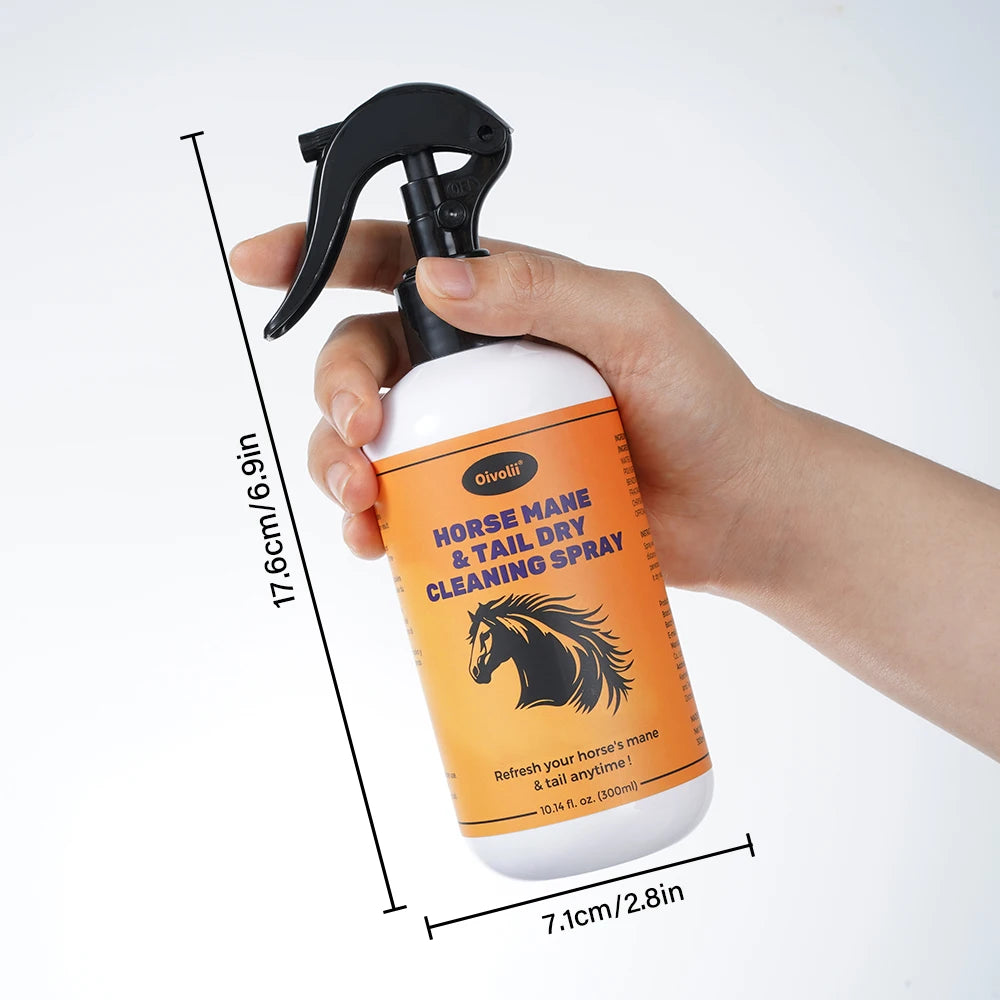 Horse Mane Tail Spray Waterless Shampoo No Rinse Cleaning Detangling Smooth Shiny Horse Coat Grooming Spray for Daily Care