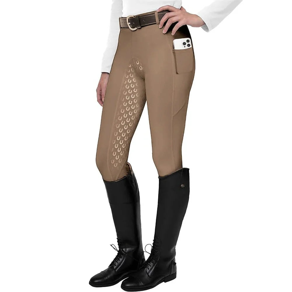 Summer Horse Rinding Pants with Pockets Silicone Anti-slip Slim Equestrian Breeches Breathable Horse Riding Clothes for Women