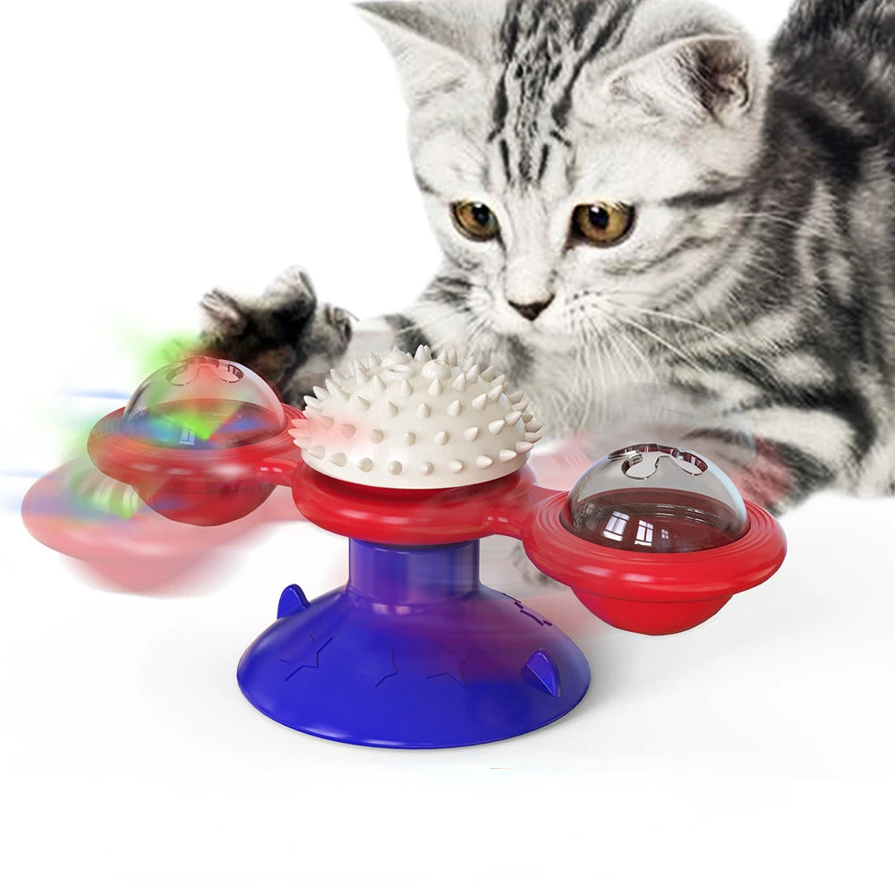 Spinning Windmill Cat Toy – Fun Interactive Puzzle Toy for Indoor Cats