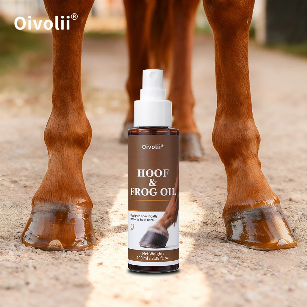Oivolii Hoof Care Oil Spray Deep Penetrating Formula Moisturizes Dry Hooves Repairs Splits Addresses Contracted Heels for Horses
