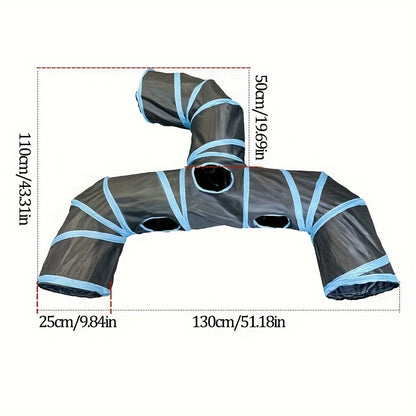 Foldable Three-Way Cat Tunnel – Fun Crawling & Hiding Toy for Cats