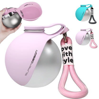 Portable Pet Water Bottle for Small Dogs – Stainless Steel & Silicone Travel Bottle
