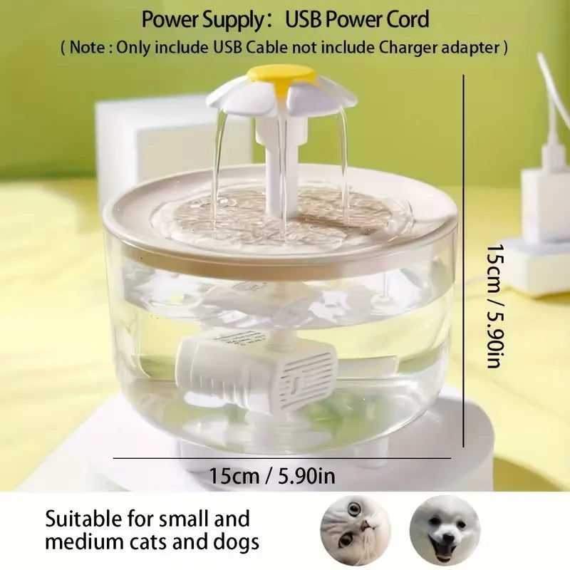 Quiet Automatic Pet Water Fountain – USB-Powered Drinking Fountain for Indoor Pets