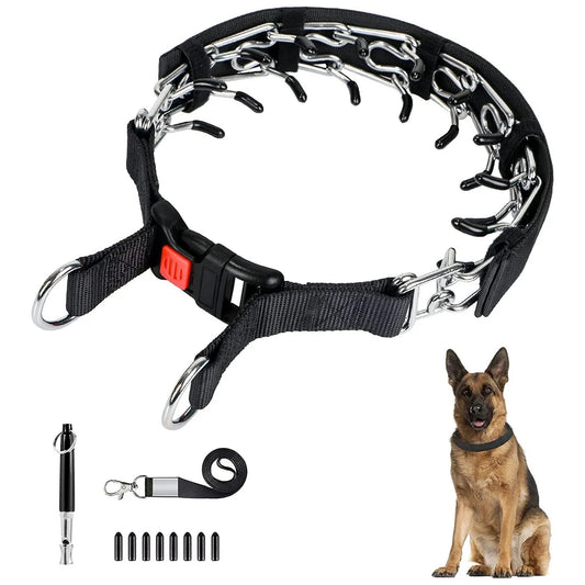 Adjustable Covered Dog Pinch Collar – Reflective Training Collar for Small, Medium & Large Dogs