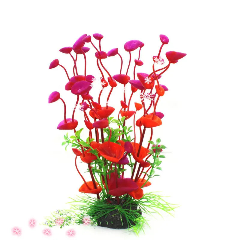 Artificial Aquarium Flower – Purple Plastic Underwater Plant for Fish Tanks