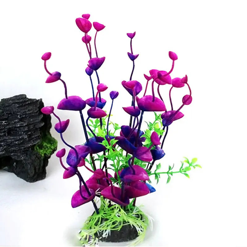 Artificial Aquarium Flower – Purple Plastic Underwater Plant for Fish Tanks