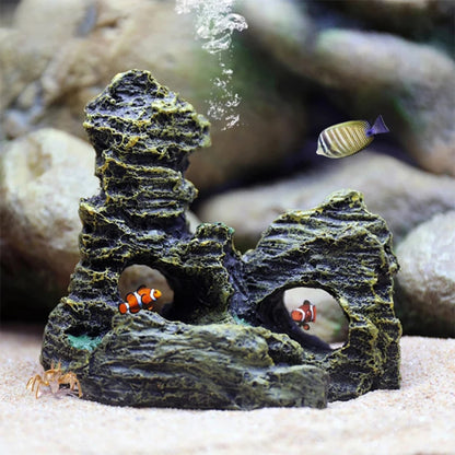 Fish Tank Resin Cave Ornament – Rockery Decoration for Aquarium Landscaping