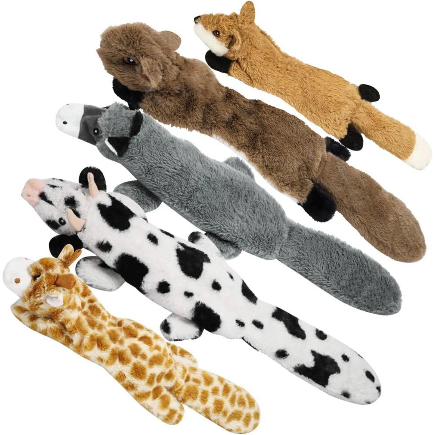 Stuff less Dog Toys with Squeakers – Plush Crinkle Toys for Puppies & Dogs