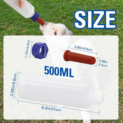 1/2PCS 500ml/1000ml Sheep Lamb Bottle Calf Piglet Feeding Bottle Calf Milk Feeder Bottle with Nipple Farm Animals Feeding