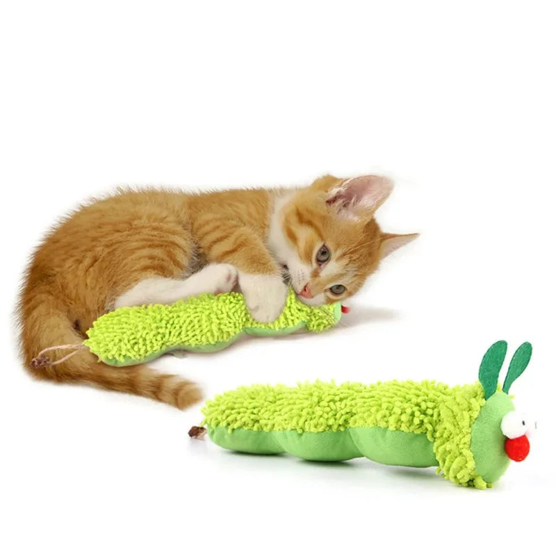 Catnip Caterpillar Toy – Interactive Dental Chew Toy for Kittens and Cats