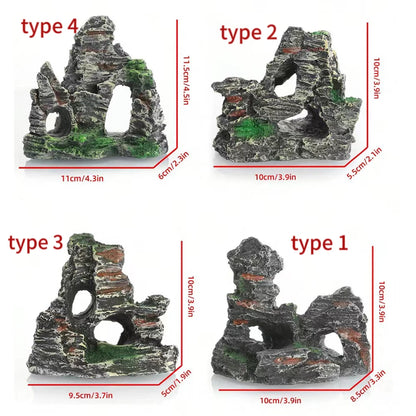 Fish Tank Resin Cave Ornament – Rockery Decoration for Aquarium Landscaping