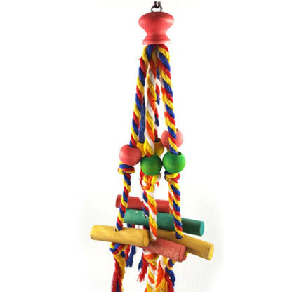 Bird Training Toy Set – 1/8PCS Wooden Swing & Chew Toys for Parrots