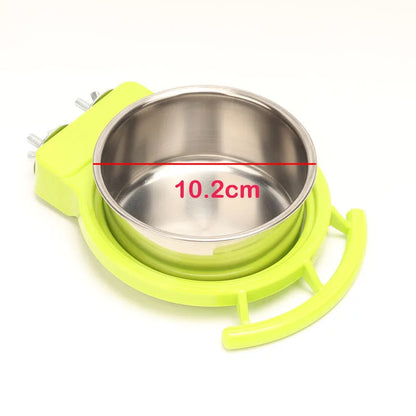 Hanging Stainless Steel Bird Bowl – Food & Water Feeder for Parrots & Cage Birds