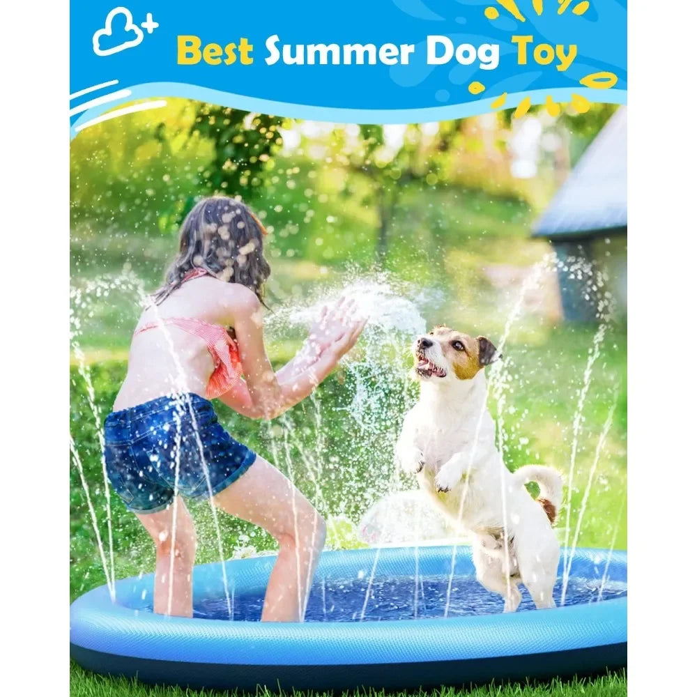 Large Dog Water Play Mat – Thickened Cooling Splash Pool for Outdoor Fun