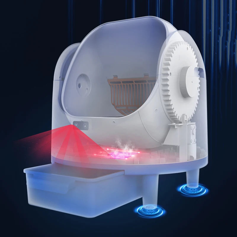 BOOTEELY Self-Cleaning Litter Box – Smart Open-Top Cat Toilet with Odor Reduction Features