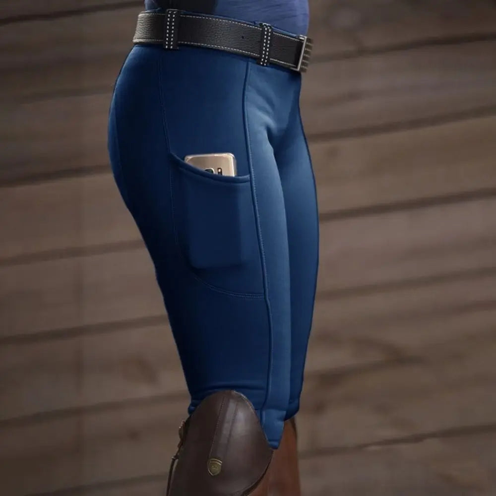 Anti-pilling Equestrian Pants Hip Lift Elastic Horse Racing Trousers Skinny with Phone Pocket Sports Leggings Horses Accessories