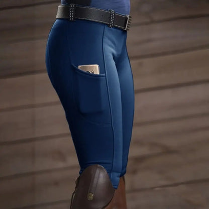 Anti-pilling Equestrian Pants Hip Lift Elastic Horse Racing Trousers Skinny with Phone Pocket Sports Leggings Horses Accessories