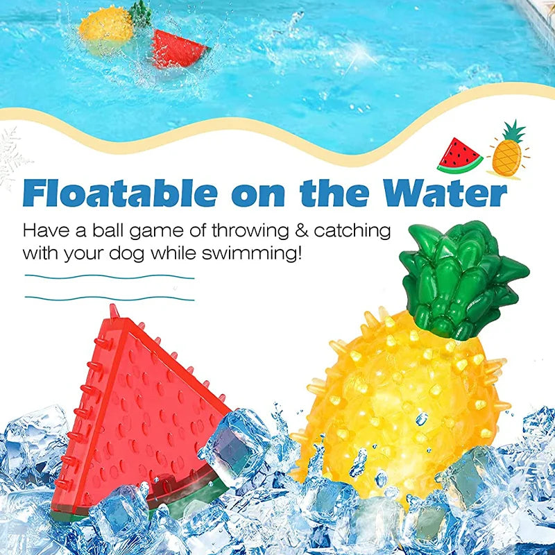 Frozen Pet Chew Toy – Durable Watermelon, Pineapple & Lemon Cooling Toy