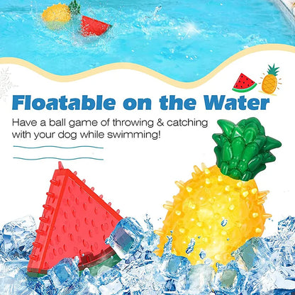 Frozen Pet Chew Toy – Durable Watermelon, Pineapple & Lemon Cooling Toy