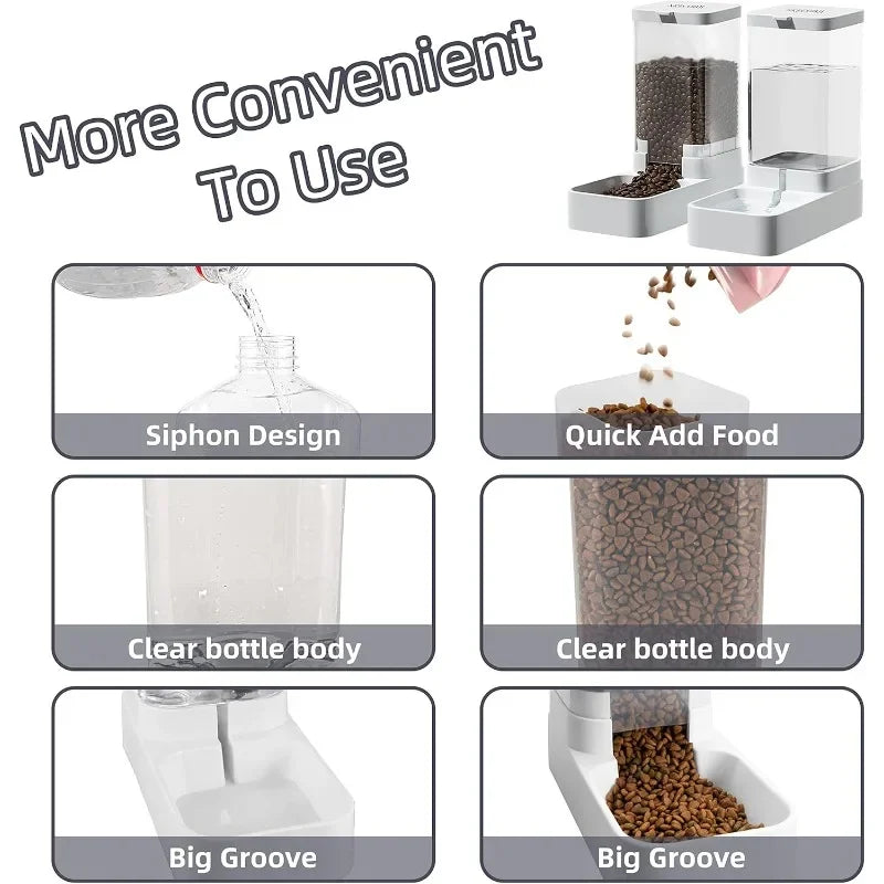 Large Capacity Pet Feeding Station – Automatic Food Storage & Water Dispenser