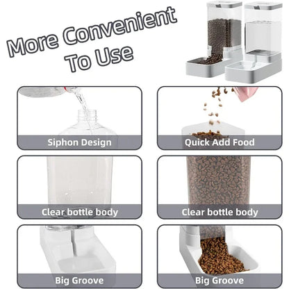 Large Capacity Pet Feeding Station – Automatic Food Storage & Water Dispenser