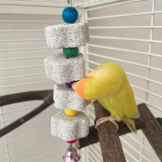 Bird Cage Molar Toy – Flower Grinding Stone for Parakeets & Small Pets