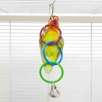 Colorful Plastic Hanging Ring Toy Birds Use To Play and Relieve Boredom Climbing Swing Interactive Toy for Bird Cage Accessories