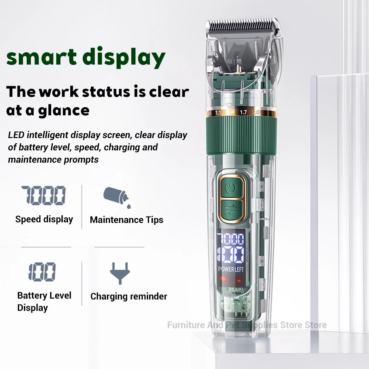 Cordless Pet Hair Clipper – USB Rechargeable Grooming Trimmer for Pets
