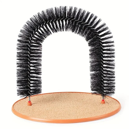 Cat Self-Groomer Arch – Massage Brush & Scratching Pad Toy for Cats