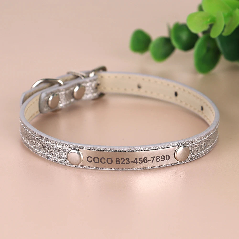 Bling Pet Collar with ID Tag – Personalized Anti-Lost Collar for Cats & Small Dogs