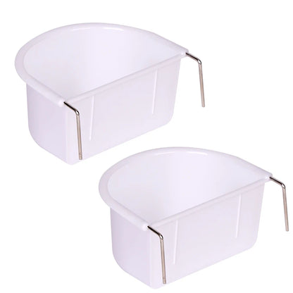 New 2pcs Bird Food Feeding Dish Easy to Install Bird Cage Feeder Bowl for Small Animals Budgie Parrot Parakeets Lovebirds