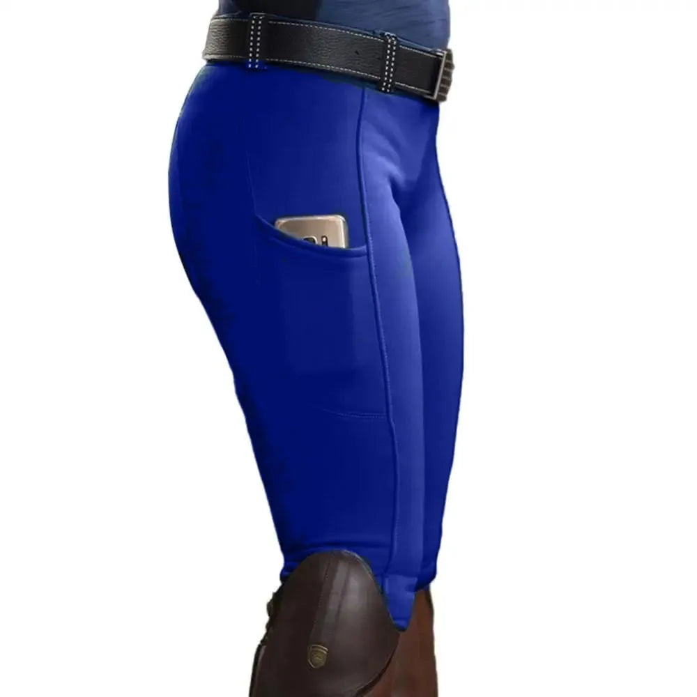 Anti-pilling Equestrian Pants Hip Lift Elastic Horse Racing Trousers Skinny with Phone Pocket Sports Leggings Horses Accessories