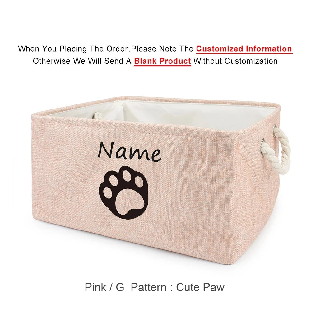Custom Pet Storage Box – Dog Paw Basket for Toys, Clothes & Accessories
