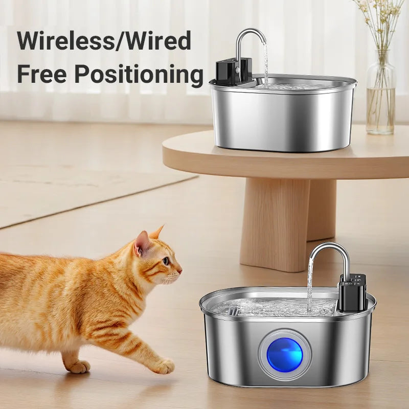 ROJECO 3.2L Automatic Pet Water Fountain – Wireless Smart Dispenser with 4000mAh Rechargeable Battery