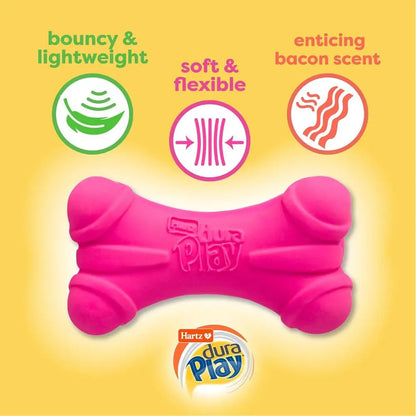 Squeaky Latex Dog Bone Toys, 3-Pack, Ideal for Medium Breeds