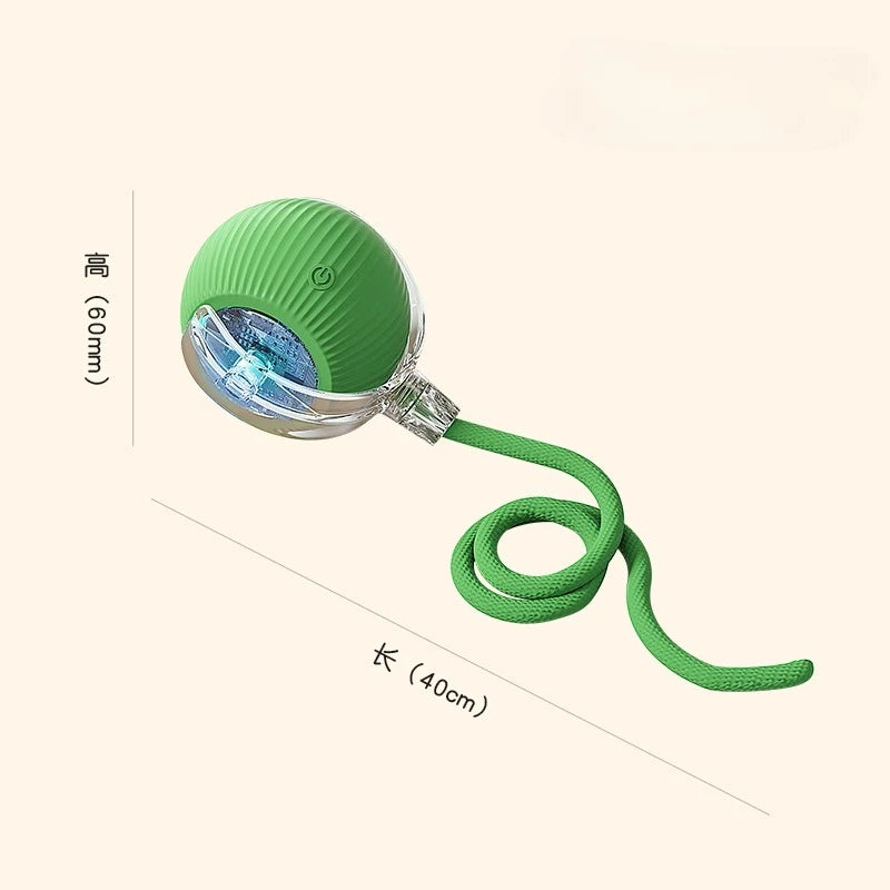 Smart Electric Cat Toy – Rolling Ball with Long Tail for Indoor Cats