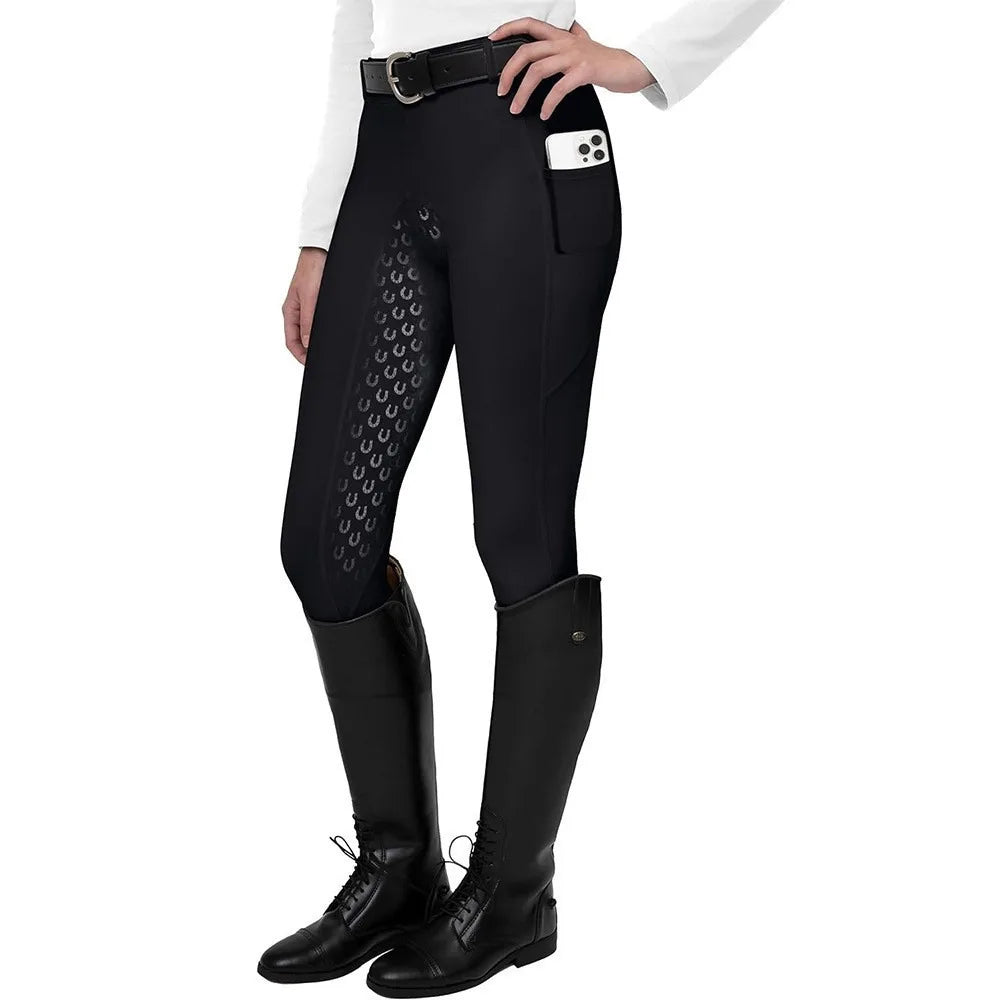 Summer Horse Rinding Pants with Pockets Silicone Anti-slip Slim Equestrian Breeches Breathable Horse Riding Clothes for Women