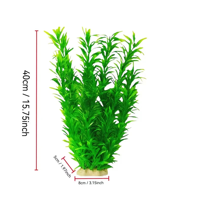 40cm Handmade Aquatic Plant Landscape Green Artificial Aquarium Plant  Fish Tank Decoration Realistic For Home Fish Tank Decor