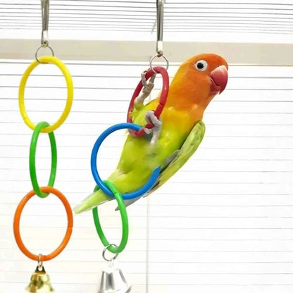 Colorful Plastic Hanging Ring Toy Birds Use To Play and Relieve Boredom Climbing Swing Interactive Toy for Bird Cage Accessories