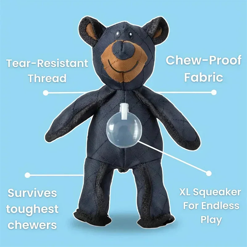 Tough Bear Dog Toy – Durable Squeaky Plush Toy for Aggressive Chewers
