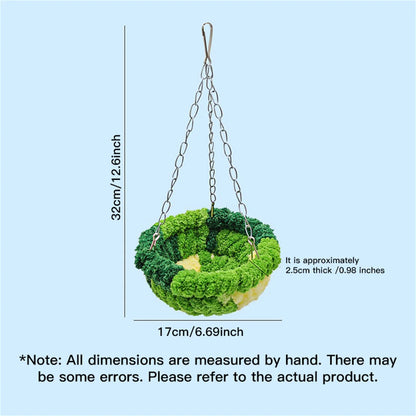 1 Parrot Nest Bird Nest Sleeping Nest Forest-Style Hammock Bird Cage Hanging Nest Plush Nest Small Bird Supplies Swing Warm Bird