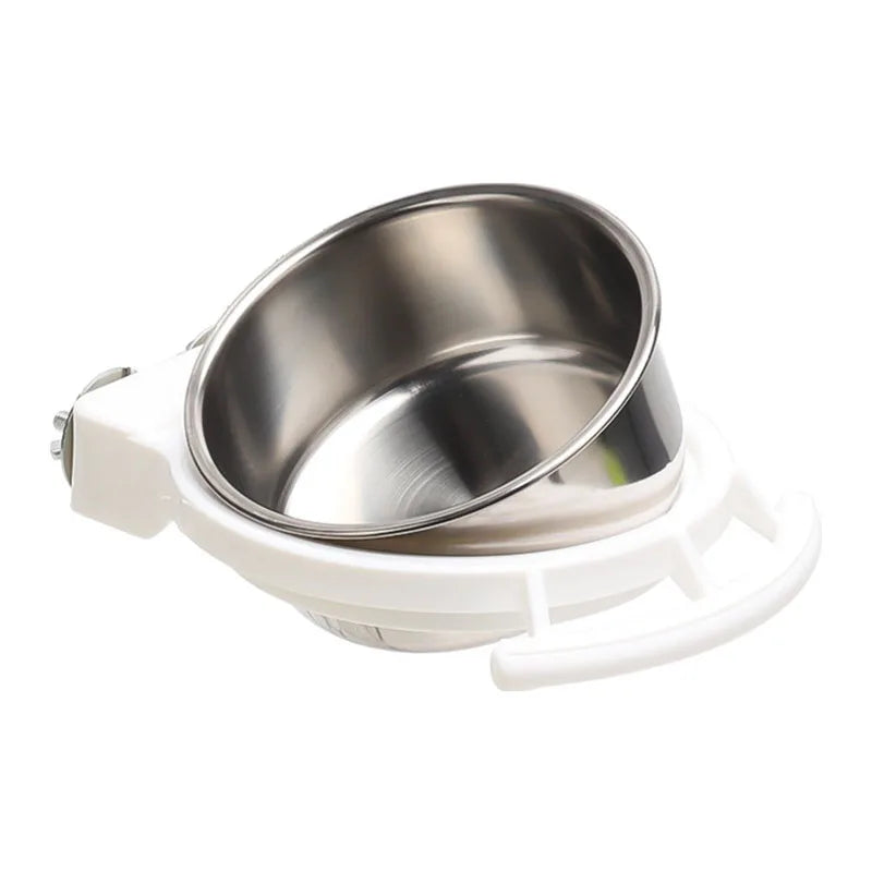 Hanging Stainless Steel Bird Bowl – Food & Water Feeder for Parrots & Cage Birds